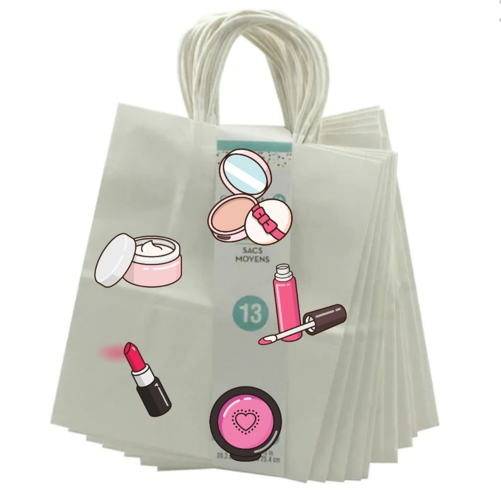 Bundle of 13 Blank Medium Gift Bags  8" X 10" Inch